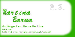 martina barna business card